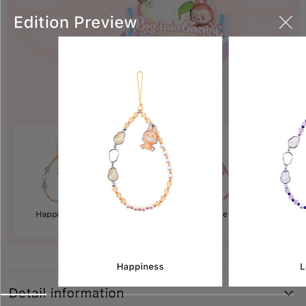 Pop Mart Authentic Labubu BIE Happiness Phone Charm Unopened
